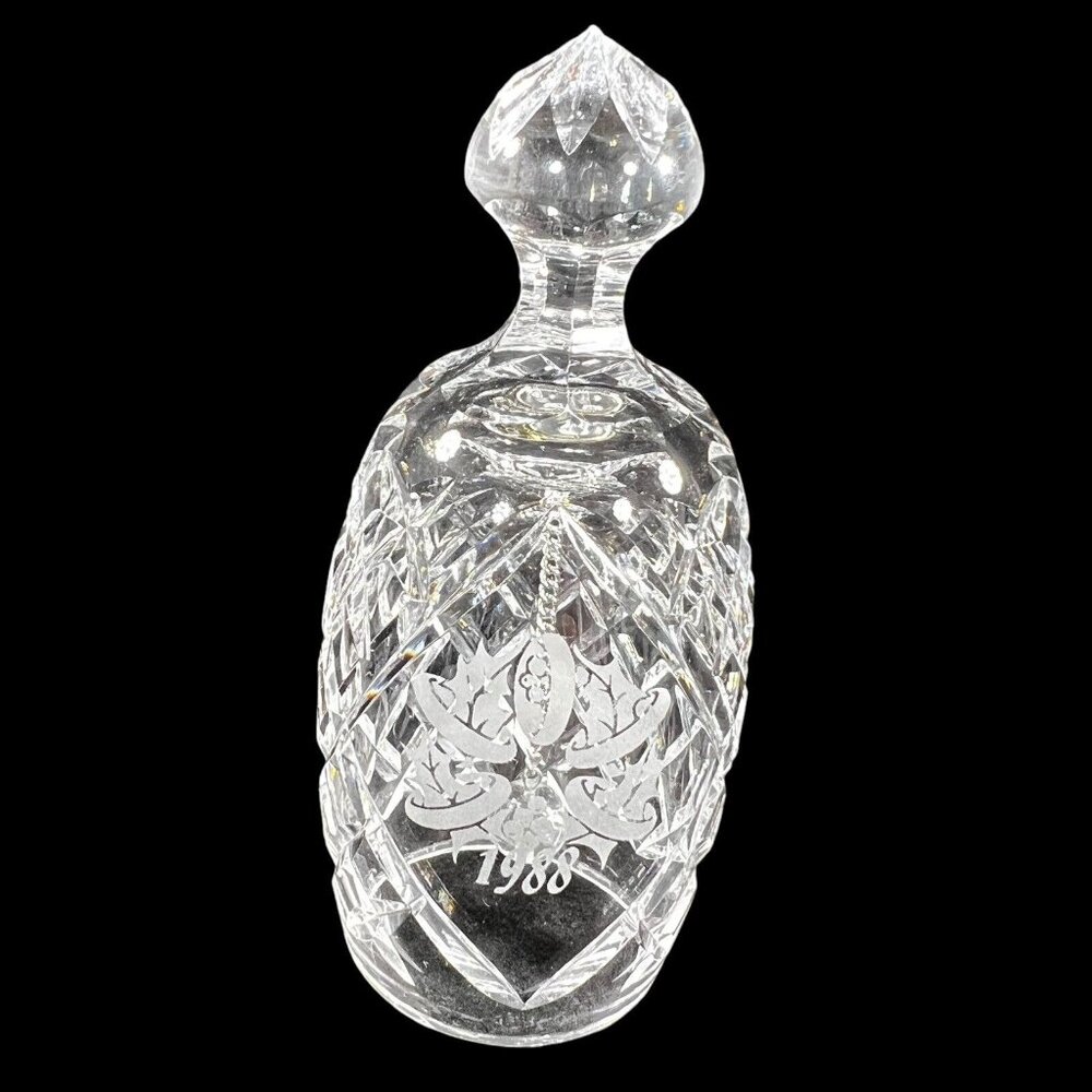 Vtg Waterford Cut Crystal Bell 1988 12 Days of Christmas Five Golden Rings BOX - Picture 3 of 11